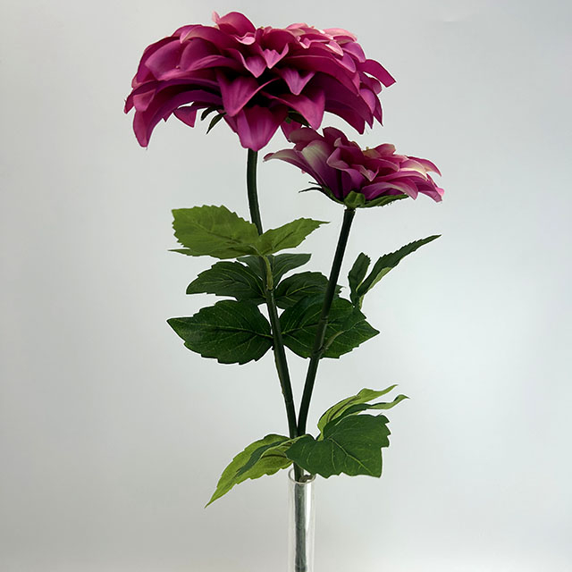 Artificial Deep magenta with subtle pink undertones Gradient Dahlia Flower