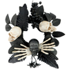 Artificial 12-inch Black And White Skull Halloween Garland Gothic Black Garland Decoration
