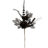 Artificial 24-inch Halloween Black And Brown Rose Palm Flower Haunted House Thanksgiving Decoration