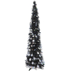 60-inch Black Pop-Up Christmas Tree, Foldable Artificial Christmas Tree, Tinsel Pencil Halloween Tree