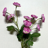 Artificial Long Stem Two-Tone Pink Ranunculus, Multi-Bloom with Green Foliage