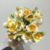 Artificial Daffodil Bouquet, Cream White with Orange-Yellow Ruffled Center