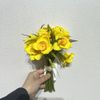  Bright Yellow with Orange Ruffled Center,Artificial Yellow Daffodil Bouquet