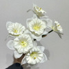 Artificial Pure White Daffodil Bouquet, White Petal with Pale Yellow Ruffled Center