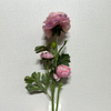 3-Head Single Stem Artificial Ranunculus, Pink-Purple Bi-Color Ombré