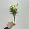 3-Head Single Stem Artificial Daffodil, Cream White with Yellow Ruffled Center
