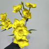 Artificial Long Stem Bright Yellow Daffodil, Multi-Bloom with Ruffled Yellow Center
