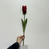 Artificial Frilly Deep Red Parrot Tulip Stem