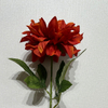 Artificial Fire Red-Orange Dahlia Stem