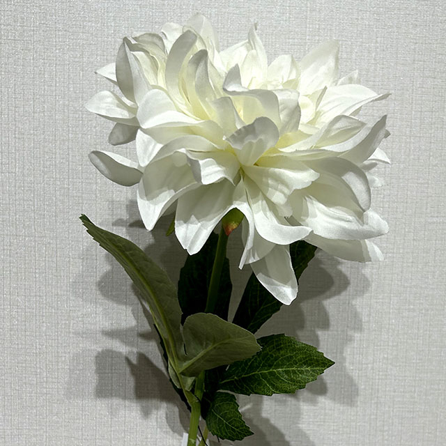 Artificial Pure White Dahlia Stem