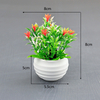 Potted bloom: 8cm Mini Artificial Mixed Flower & Grass Potted Plant (White/Black Pot)