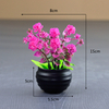 Potted bloom: Mixed-color Mini Artificial Flower & Foliage Potted Plant (15cm Black Striped Pot)