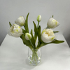 Artificial Flower Stem White Green Tulip