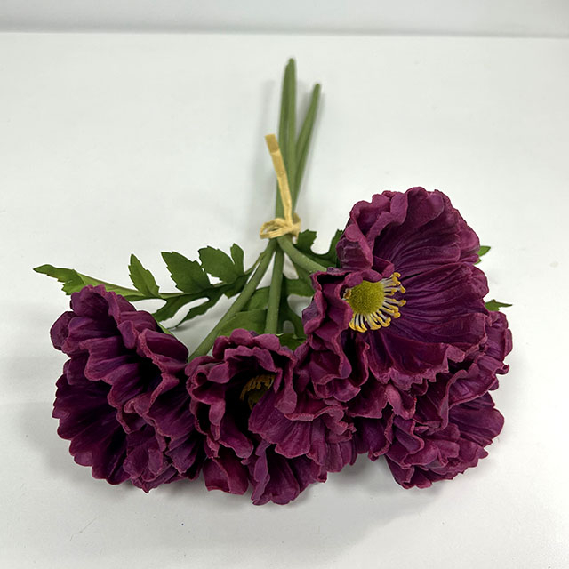 Artificial Flower Bouquet Plum Poppy