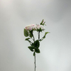 3-Head Single Stem Artificial Garden Rose, Cream White with Blush Pink Edge