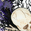 artificial 24inch Halloween skull and purple bat garland with black bow for wall hangings
