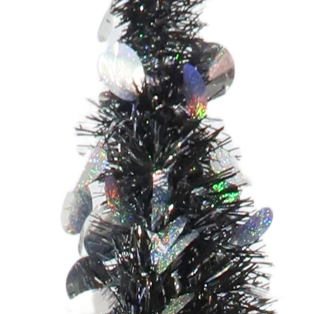 60-inch Black Pop-Up Christmas Tree, Foldable Artificial Christmas Tree, Tinsel Pencil Halloween Tree