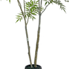 Artificial Mahonia fortunei Tree 71inch Tall Fake Trees for Indoor, Large Mahonia fortunei Plants with black Planter for Home Decor