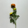 3-Head Single Stem Artificial Ranunculus, Yellow-Orange Bi-Color