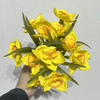  Bright Yellow with Orange Ruffled Center,Artificial Yellow Daffodil Bouquet
