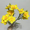 Artificial Long Stem Yellow Daffodil, Multi-Bloom with Orange-Ruffled Center