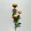 3-Head Single Stem Artificial Ranunculus, Golden Yellow-Orange Bi-Color