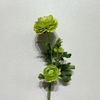 3-Head Single Stem Artificial Ranunculus, Bright Lime Green.