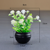 Potted bloom: Mixed-color Mini Artificial Flower & Foliage Potted Plant (15cm Black Striped Pot)