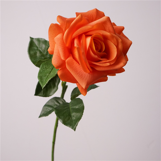 Artificial Moisture-Feeling Single Rose Stem Bundle (9 Color Options)