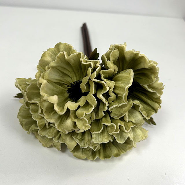 Artificial Flower Bouquet Vintage Green Poppy