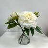 Artificial Pure White Peony Stem Bundle