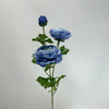 Single Stem Artificial Ranunculus, Deep Dusty Blue (3 Heads)