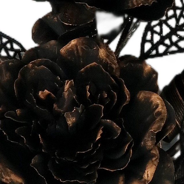 Artificial 24-inch Halloween Black And Brown Rose Palm Flower Haunted House Thanksgiving Decoration