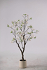 This Artificial White Gourami Tree Is A Fake Indoor Tree with Realistic, Tactile Leaves And Flowers, Perfect for Indoor Decoration