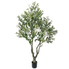 Majestic Faux Olive Tree 82.68inch – Artificial Olive Tree Indoor & Outdoor with Lifelike Leaves