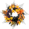 Artificial 28inch Halloween Front Door Wreath with Skull