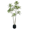 Artificial Mahonia fortunei Tree 71inch Tall Fake Trees for Indoor, Large Mahonia fortunei Plants with black Planter for Home Decor