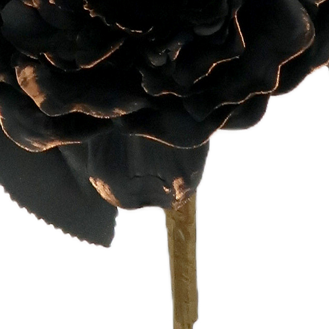 Artificial Black Gold Rose Bouquet Single Stem Wedding Simulation Flower with Black Leaves