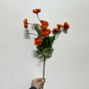 Artificial Long Stem Gradient Orange Ranunculus, Multi-Bloom with Green Foliage