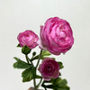 3-Head Single Stem Artificial Ranunculus, Vibrant Hot Pink