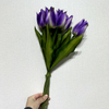 Artificial Purple-White Gradient Tulip Bouquet