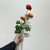 Artificial Gradient Orange-Yellow Multi-Bloom Ranunculus Stem