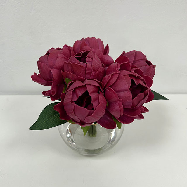 Artificial Deep Magenta Peony Stem Bundle
