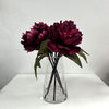 Artificial Peony Stem Bundle Deep Magenta