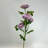4-Head Single Stem Artificial Ranunculus, Dusty Lavender