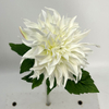 Single Head Artificial Dahlia, Pure White with Creamy Center