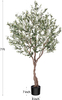 Olive Trees Artificial Indoor, 7Ft Artificial Olive Plants, Tall Faux Olive Tree, Fake Topiary Silk Tree in Pot with Olive Branch & Fruit, Home Office Modern Decor Gift for Housewarming 1Pack