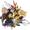 Artificial 12-inch Halloween Autumn Bone Hand Purple Bat Garland Home Party Wall Decor