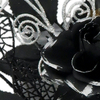 Artificial 25-inch Black And Silver Rose Bouquet for Bridal Horror Halloween Costume Party Accessories