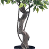 Indoor Artificial Ficus Tree, Fake Silk Plant with Leaves, Sturdy Flower Pot
